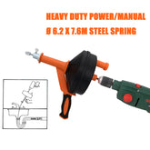 Power Manual Drain Auger  Snake Cleaner Plumbing Sink Pipe Unblocker Plunger